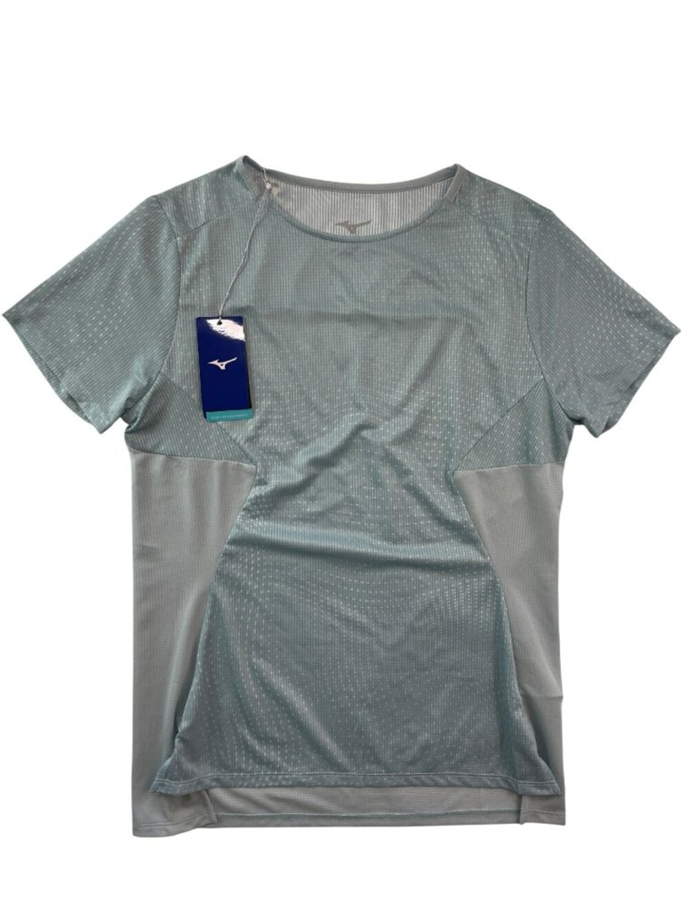 Mizuno Dry Aero flow Graphic Tee Cloud Blue Athletic Shirt Women's Sz Medium NWT